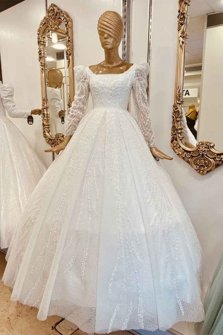 Straplez Gelinlik Komple Güpür İlave Kol Kare Yaka