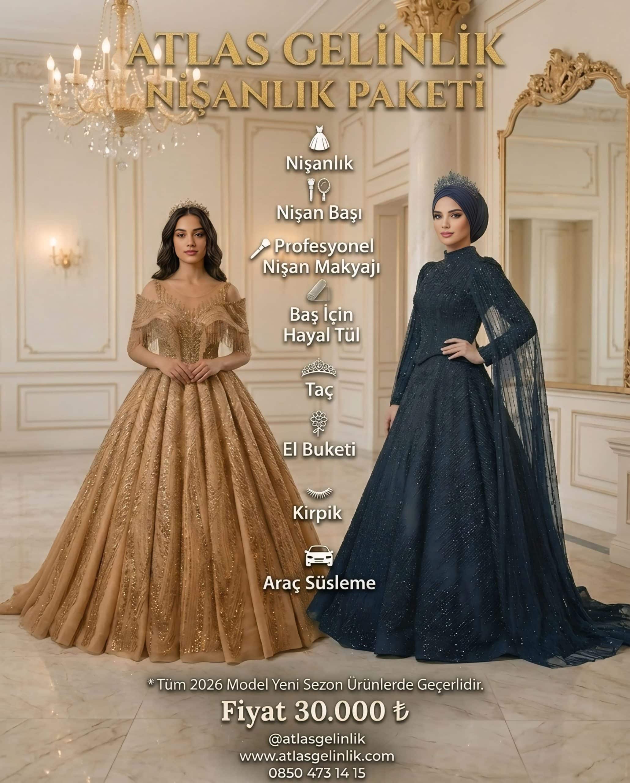 atlas gelinlik nişan paketi